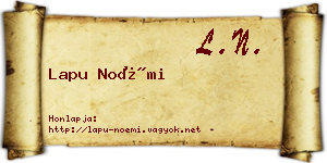 Lapu Noémi névjegykártya